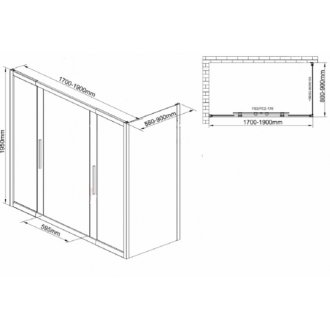 Душевой уголок AvaCan FC2 170-190x90 MT