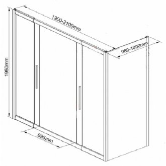 Душевой уголок AvaCan FC2 190-210x100 MT