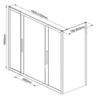 Душевой уголок AvaCan FC2 190-210x80