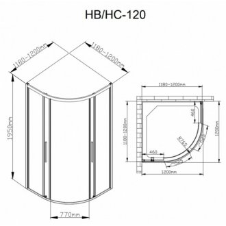 Душевой уголок AvaCan HB 120 MT