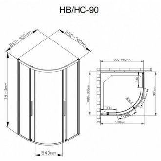 Душевой уголок AvaCan HB 90 MT