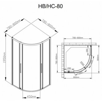 Душевой уголок AvaCan HB 80