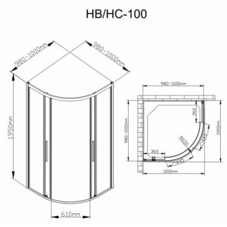 Душевой уголок AvaCan HC 100 MT