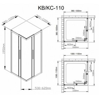 Душевой уголок AvaCan KB 100-110 MT