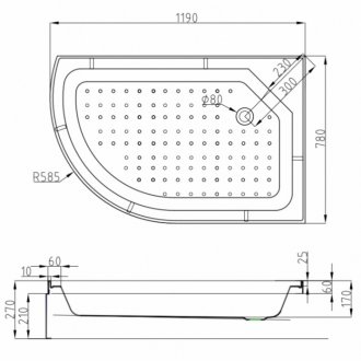 Душевая кабина AvaCan L520 N LED правая