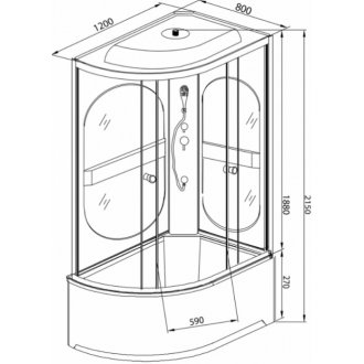 Душевая кабина AvaCan L520 с электрикой левая