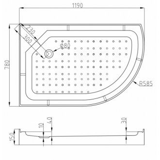 Душевая кабина AvaCan L602 N LED с гидромассажем левая