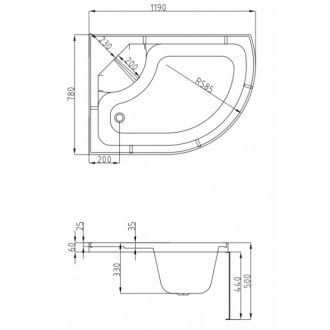 Душевая кабина AvaCan L620 LED левая