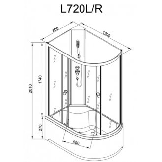 Душевая кабина AvaCan L720 N правая