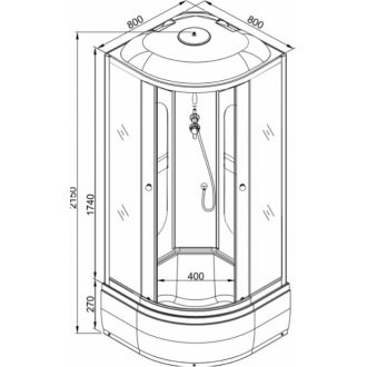 Душевая кабина AvaCan L780 с гидромассажем и электрикой