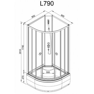 Душевая кабина AvaCan L790 N с гидромассажем