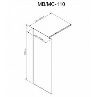Душевая перегородка AvaCan MB110 MT