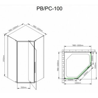 Душевой уголок AvaCan PB 100