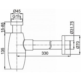 Сифон для раковины Azario AZ-115-CHR