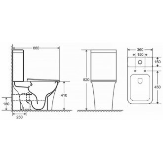 Унитаз-компакт Azario Avero AZ-3121-G с крышкой-сиденьем микролифт