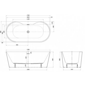 Ванна Azario Bristol D 170x80