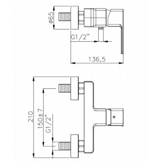 Смеситель для душа Azario Cadeo AZ-15940601