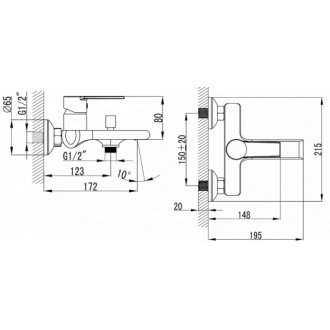 Смеситель для ванны Azario Faro AZ-PS23459C