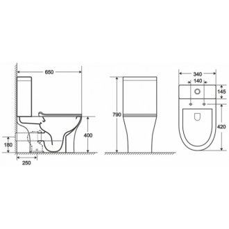 Унитаз-компакт Azario Fretta Round AZ-7121 с крышкой-сиденьем микролифт