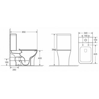 Унитаз-компакт Azario Fretta Square AZ-5121-G с крышкой-сиденьем микролифт