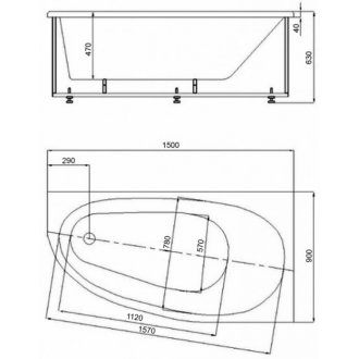 Ванна Azario Kapris 150x90R