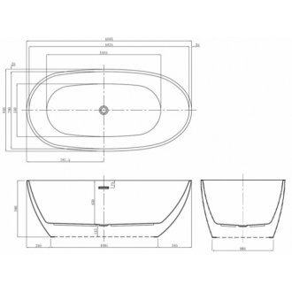 Ванна Azario Leeds 168x84