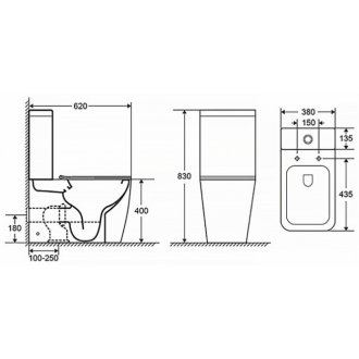 Унитаз-компакт Azario Levanto AZ-1228A-G с крышкой-сиденьем микролифт