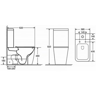 Унитаз-компакт Azario Miranda S AZ-1288A с крышкой-сиденьем микролифт