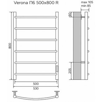 Полотенцесушитель электрический Azario Verona AZ04858B