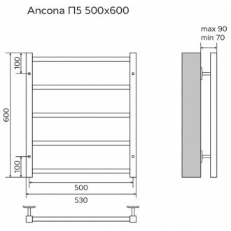 Полотенцесушитель водяной Azario Ancona AZ75556