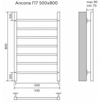 Полотенцесушитель водяной Azario Ancona AZ75558