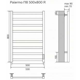 Полотенцесушитель электрический Azario Palermo AZ83858W