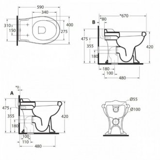 Унитаз напольный Azzurra Jubilaeum JUB110/P