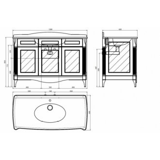 Мебель для ванной Bagno Piu Poesia 128 см боковые дверки