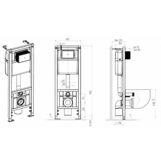 Инсталляция для подвесного унитаза Bas PRO-SL003/6