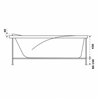 Ванна Bas Кварта 180x80 см