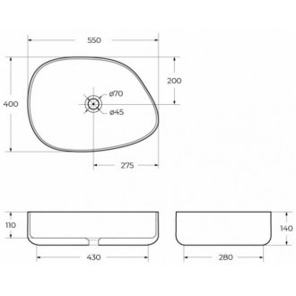 Раковина накладная BelBagno BB1435 Nero