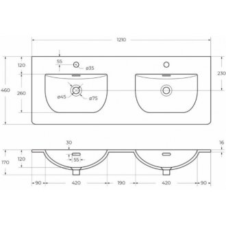 Раковина мебельная BelBagno BB-8099-120-2