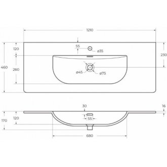 Раковина мебельная BelBagno BB-8099-120