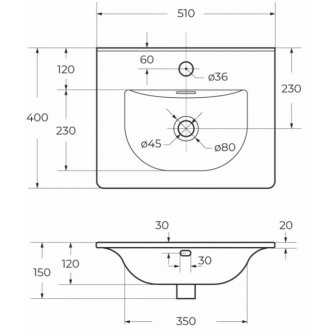 Тумба с раковиной и зеркалом BelBagno Etna 39-50-BB-8099-3-50 Bianco Lucido