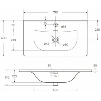 Раковина мебельная BelBagno BB-8099-3-70