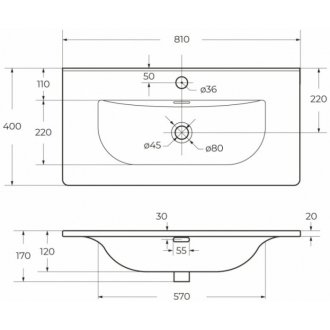 Тумба с раковиной BelBagno Etna 39-80-BB-8099-3-80 Bianco Lucido