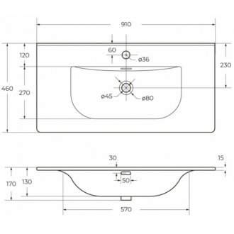 Раковина мебельная BelBagno BB-8099-90