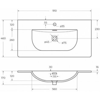 Раковина мебельная BelBagno BB-8099-90