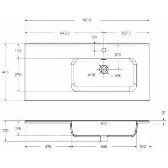 Тумба с раковиной BelBagno Etna 100-BB1000ETL-R Bianco Lucido