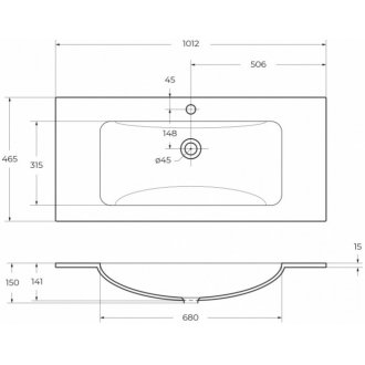 Раковина мебельная BelBagno BB1010/465-LV-VTR-BL