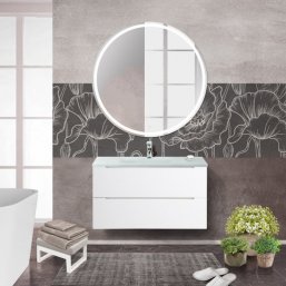 Мебель для ванной BelBagno Etna-1000-BB1010/465-LV-VTR-BO Bianco Lucido