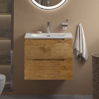 Тумба с раковиной и зеркалом BelBagno Etna 60-BB-8099-60 Rovere Nature