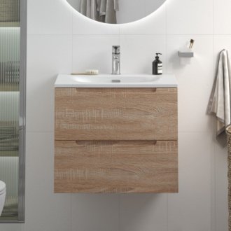 Тумба с раковиной и зеркалом BelBagno Etna 60-BB-8099-60 Rovere Bianco