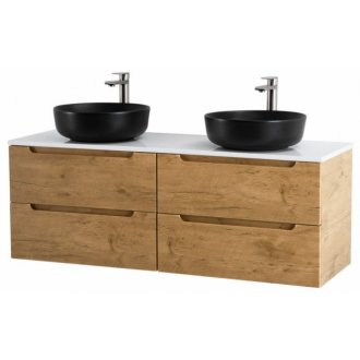 Тумба со столешницей и раковинами BelBagno Etna 120-EK-120-2-BL-BB1315-H301 Rovere Nature